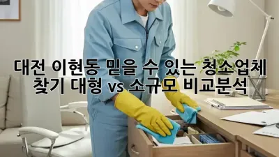 대전 이현동 믿을 수 있는 청소업체 찾기: 대형 vs 소규모 비교분석